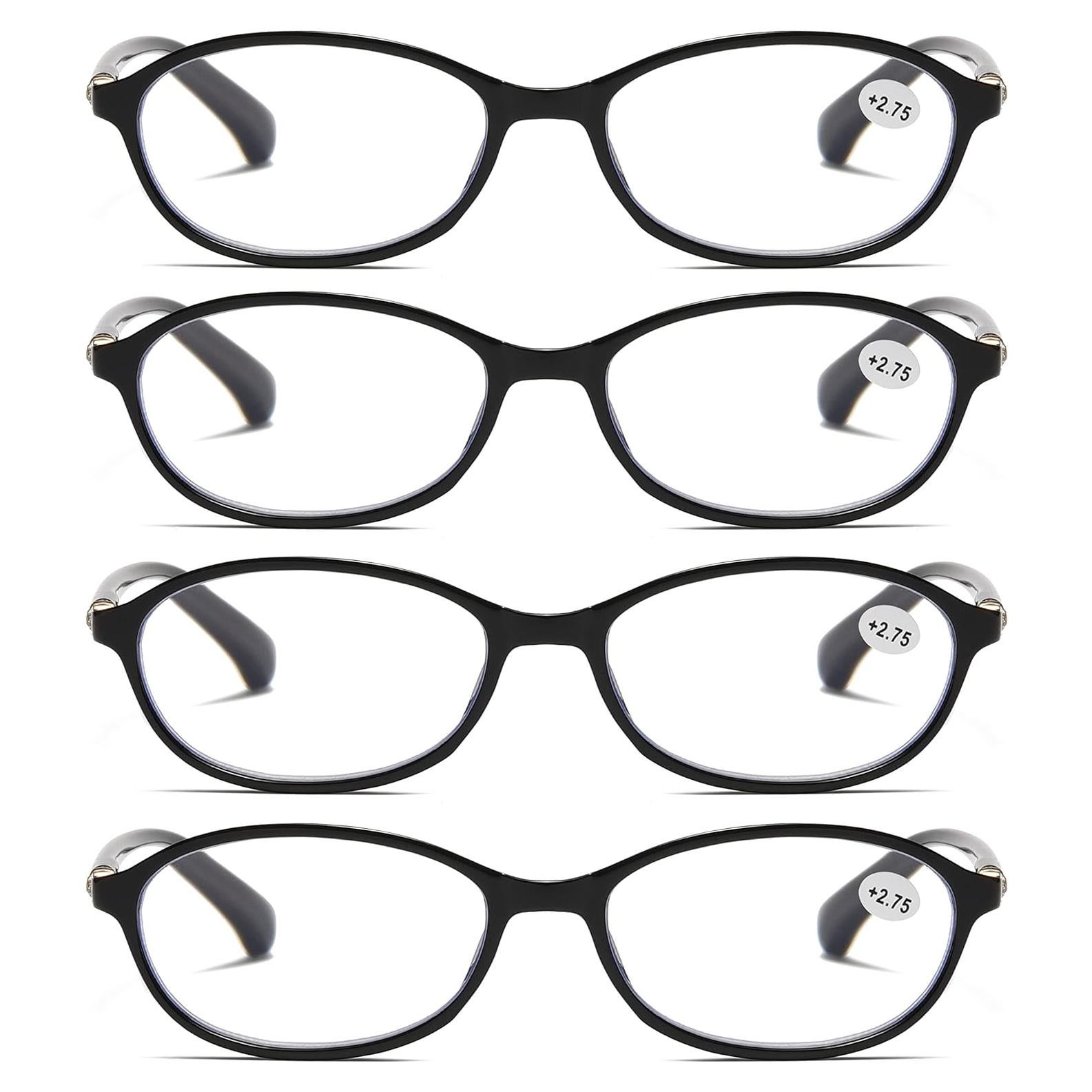 Gafas de Lectura B&Q 4 Pares Ovaladas Mujeres Bloqueo Luz Azul