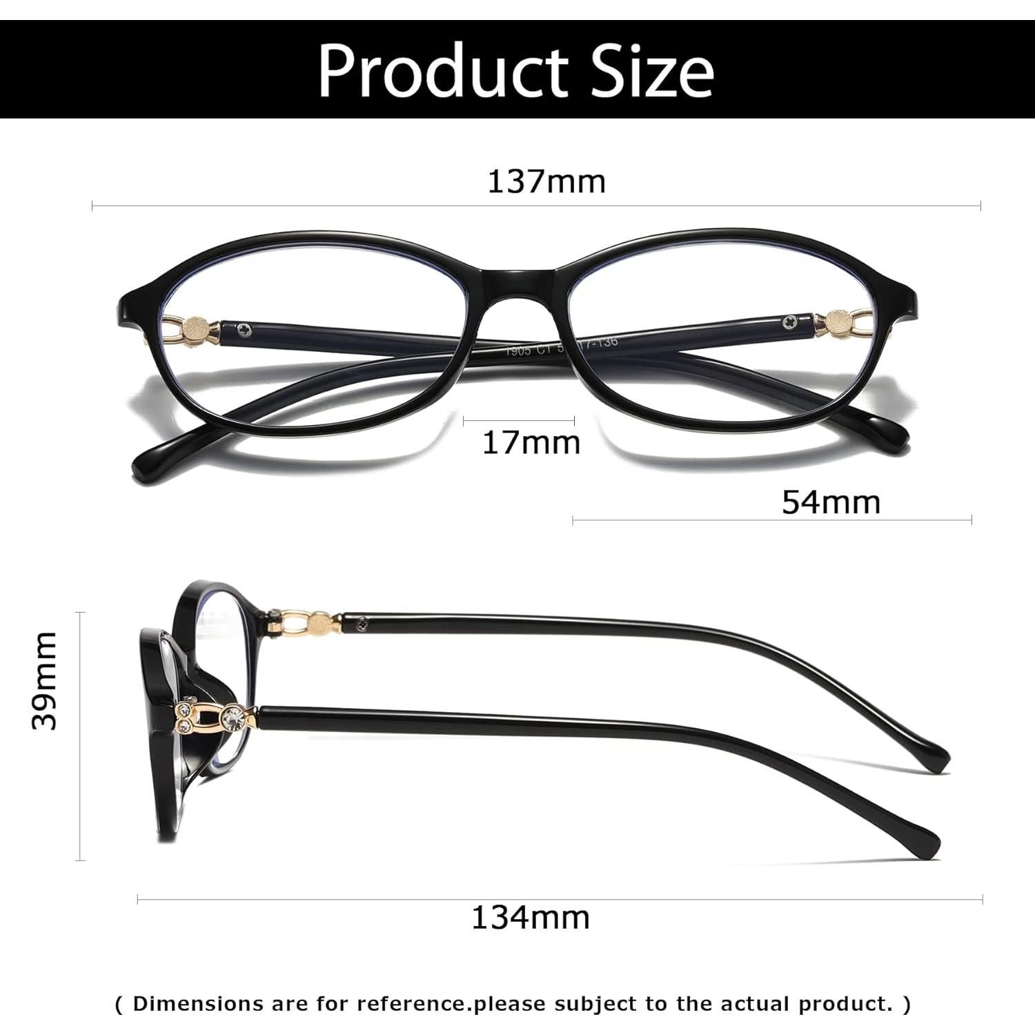 Gafas de Lectura B&Q 4 Pares Ovaladas Mujeres Bloqueo Luz Azul