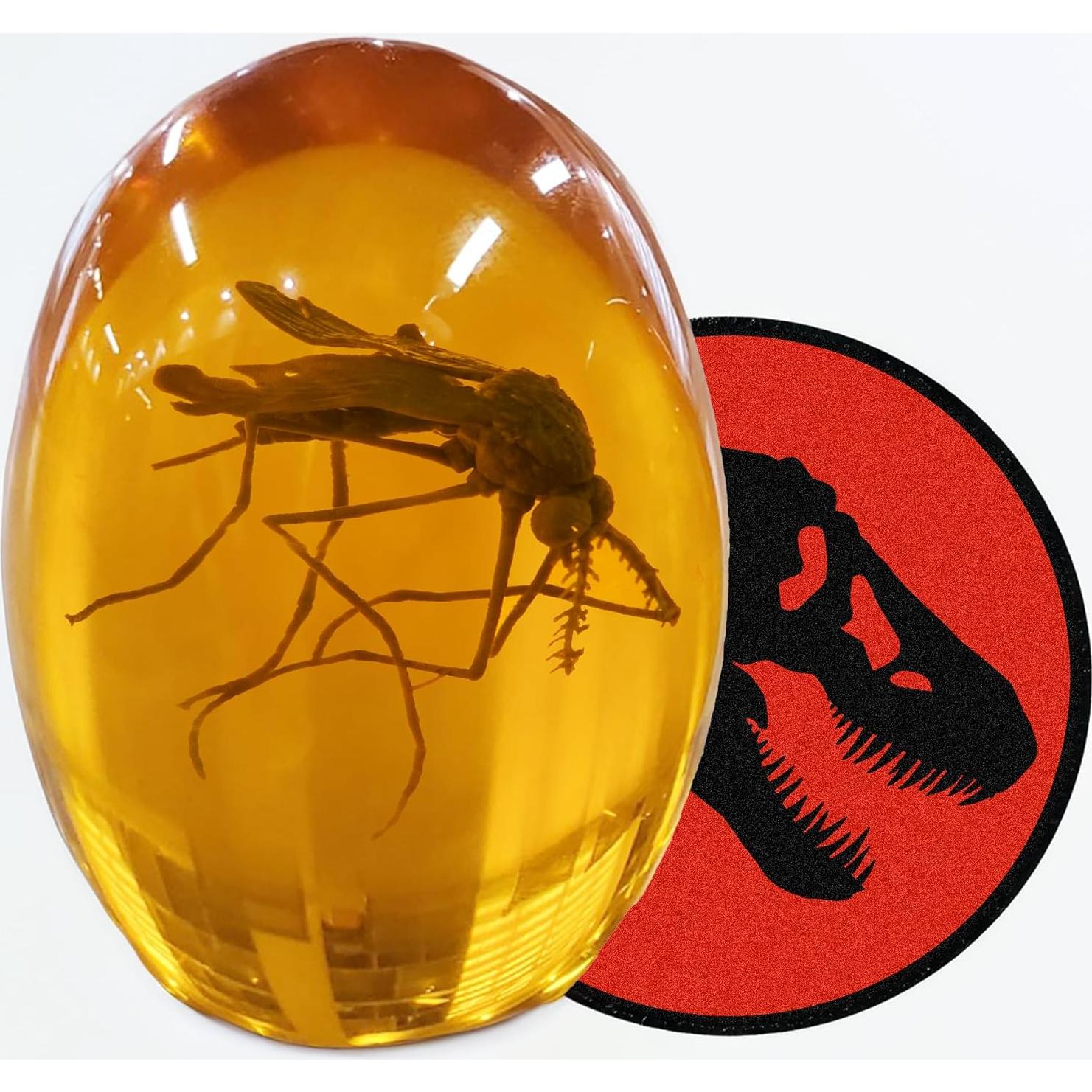 Mosquito 3D en Ámbar VEOJEIN | Réplica Decorativa 8.4 cm