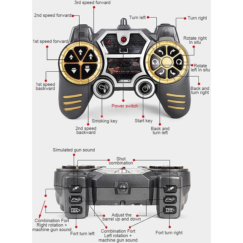 Tanque de Control Remoto Fisca M1A2 2.4GHz 15 Canales Humo