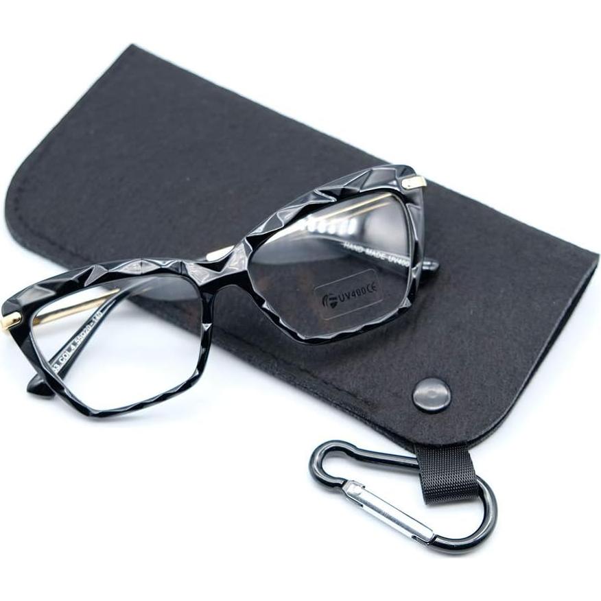 Gafas de lectura Jurchio ojo de gato negras 2.5x para mujer