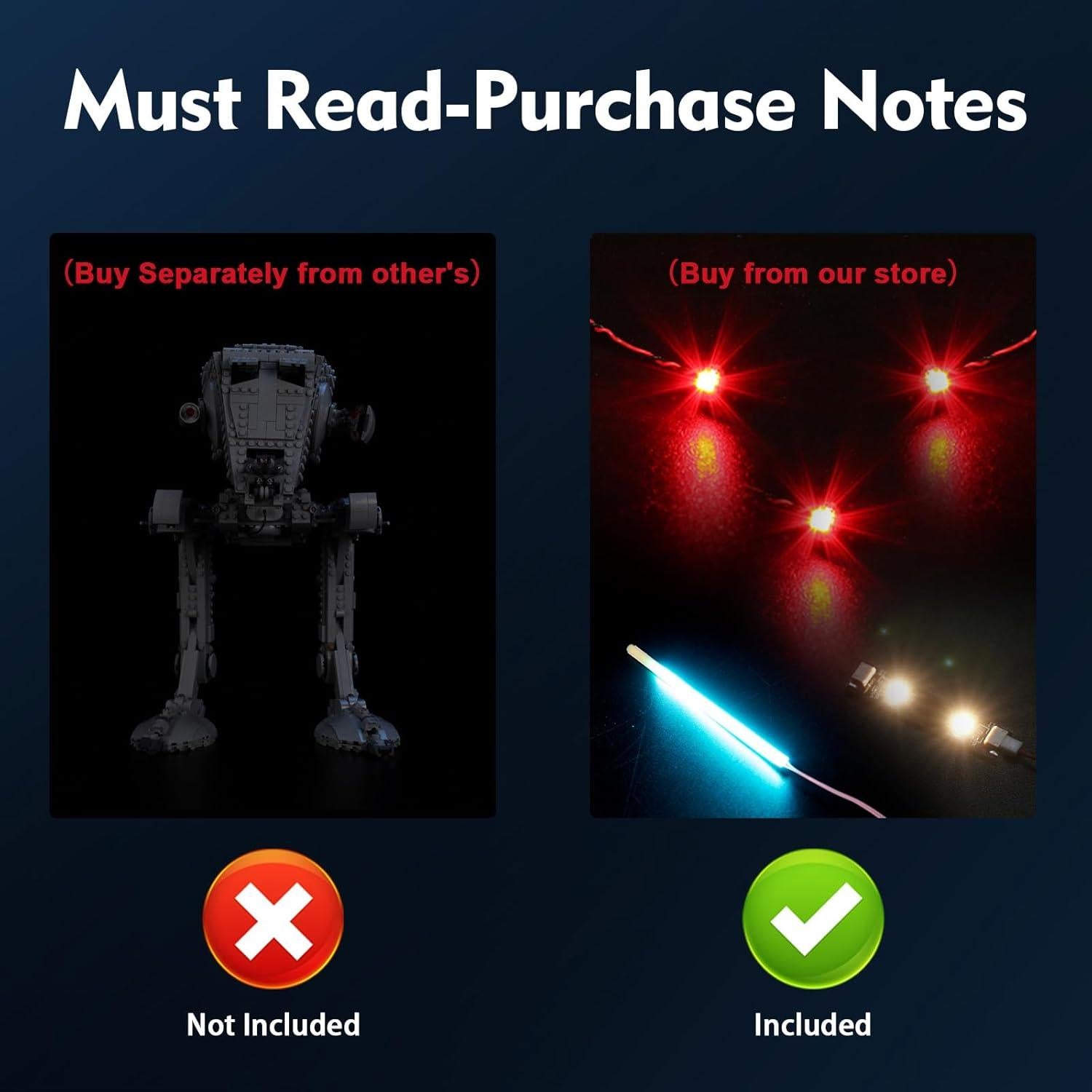 Luz LED BrickBling para Lego AT-ST Walker 75417 - Rojo