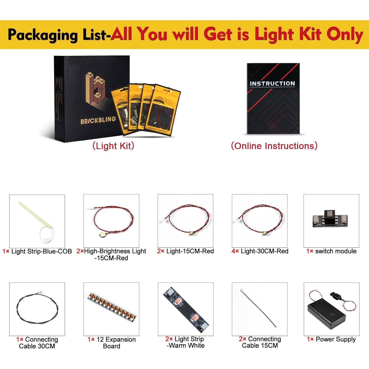 Luz LED BrickBling para Lego AT-ST Walker 75417 - Rojo