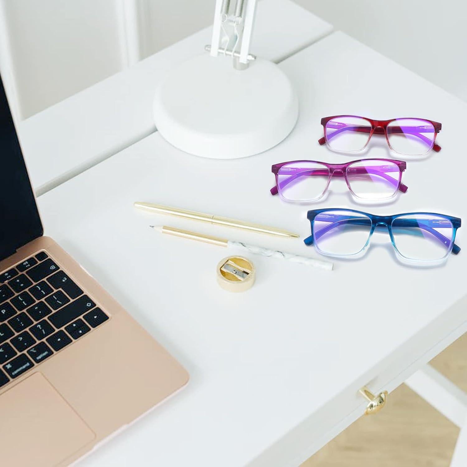 Gafas de Lectura VIDEBLA Paquete de 6 Anti-Luz Azul 2.0x