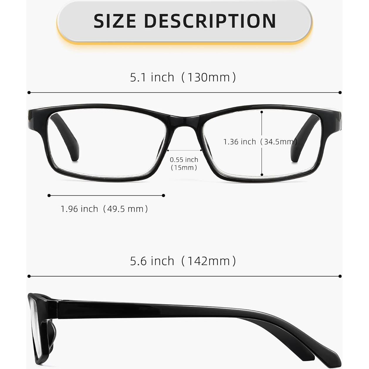 Gafas de Lectura JOLISU Paquete de 5 Colores 2.0x Luz Azul