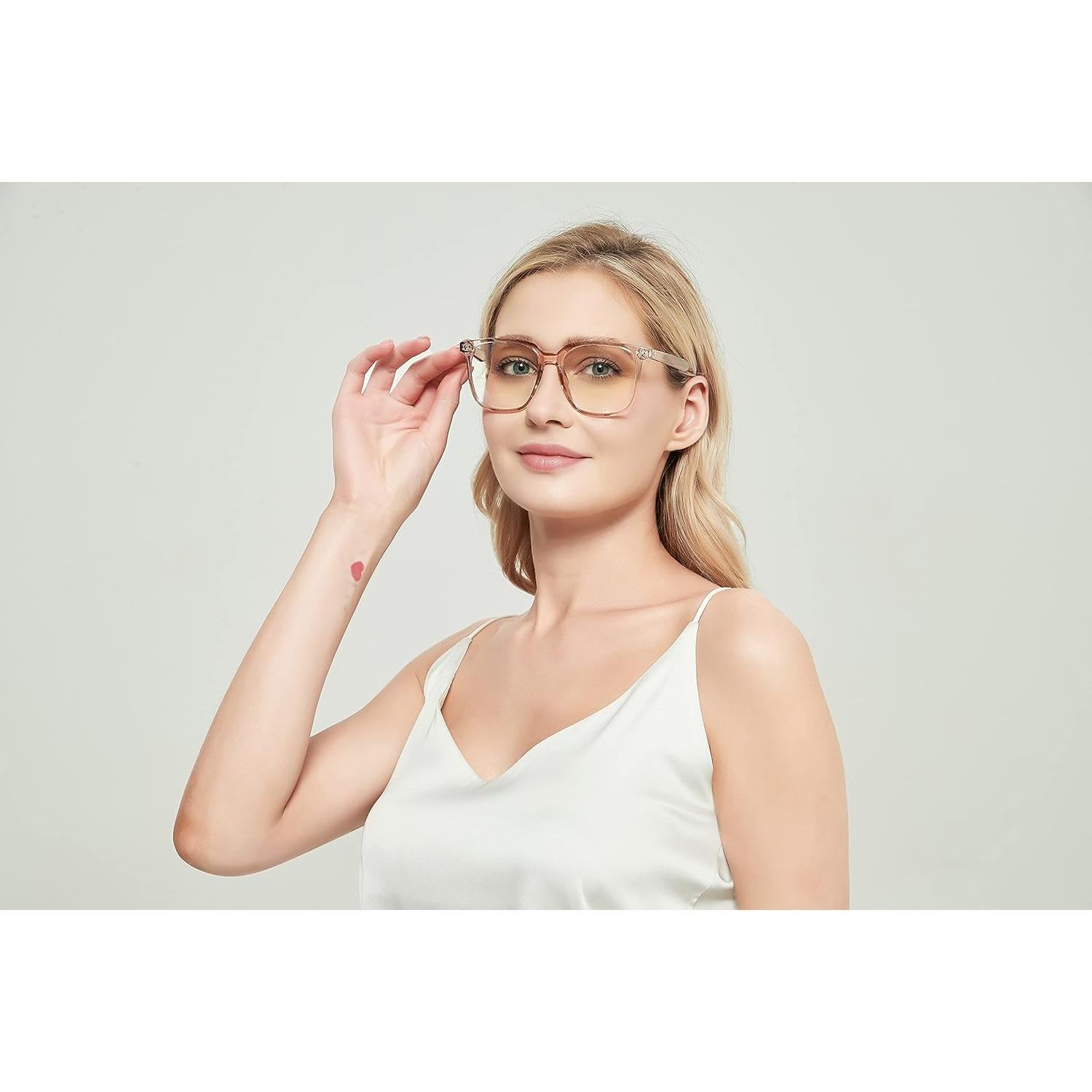 Gafas bloqueadoras de luz azul 80s grandes unisex naranja