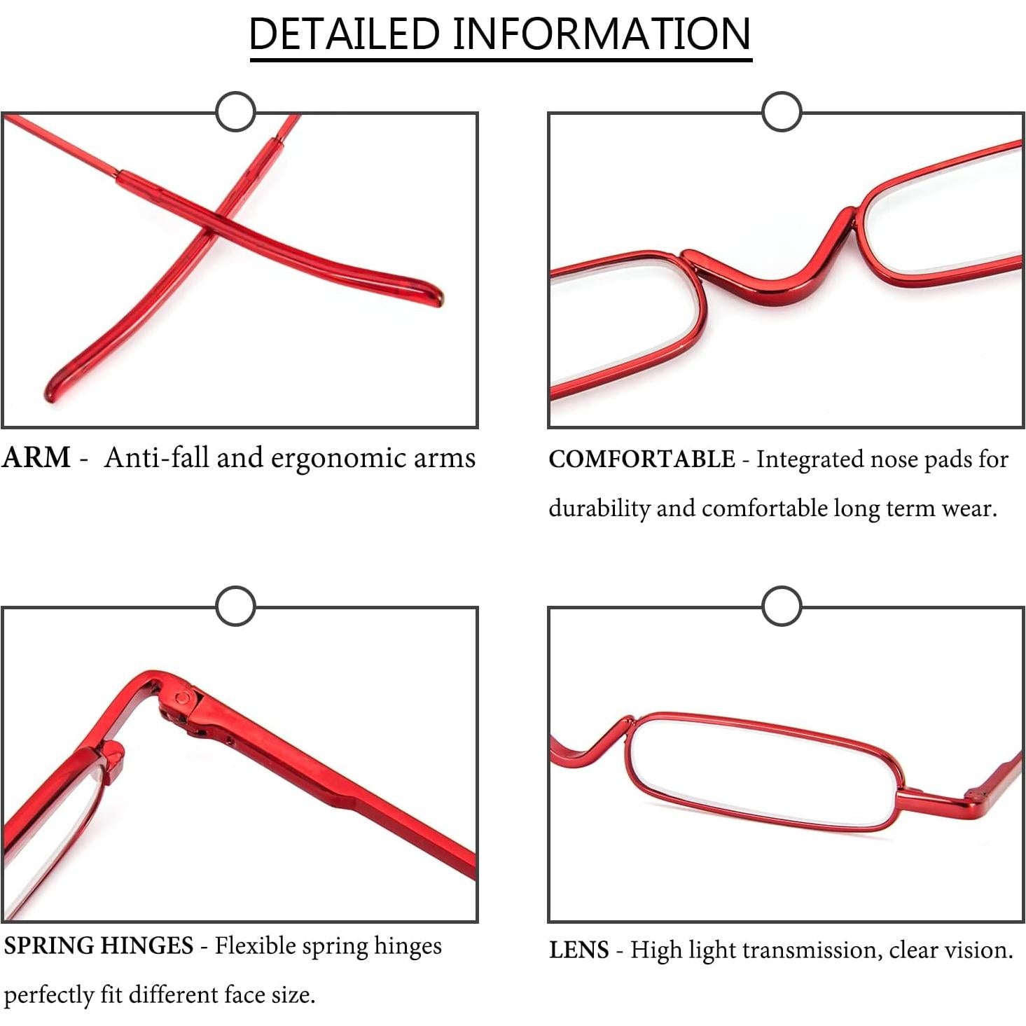 Gafas de Lectura DXYXYO Metal 2 Pares + Estuche Portátil