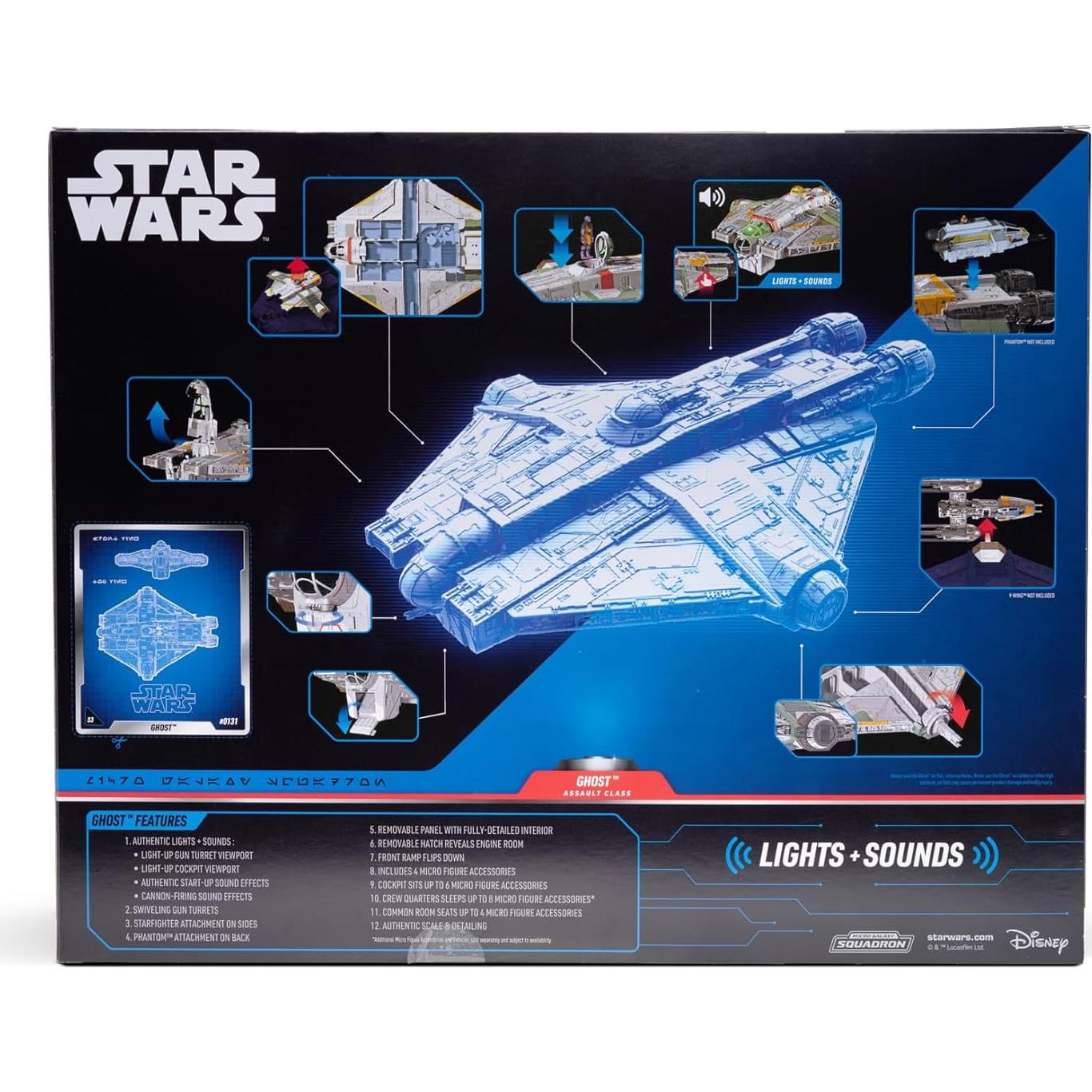 Vehículo Ghost Star Wars Micro Galaxy 39 cm con luces y sonidos