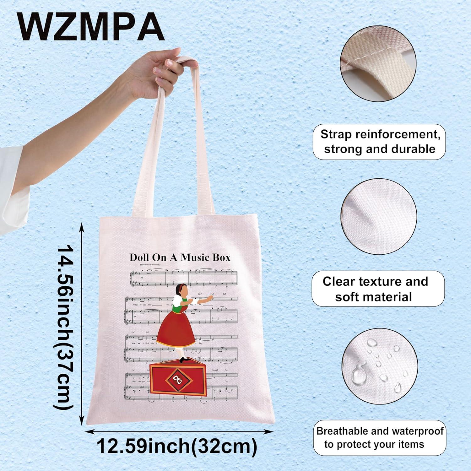 Bolsa Tote de Algodón WZMPA 37x32cm Muñeca Regalo Unisex