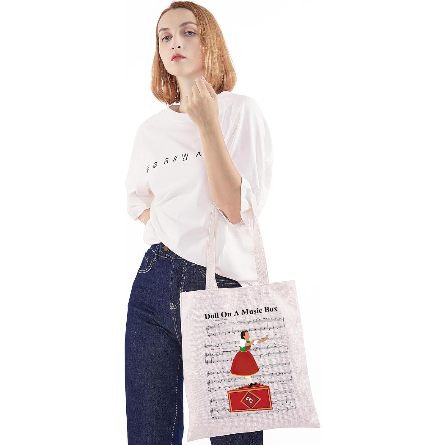 Bolsa Tote de Algodón WZMPA 37x32cm Muñeca Regalo Unisex