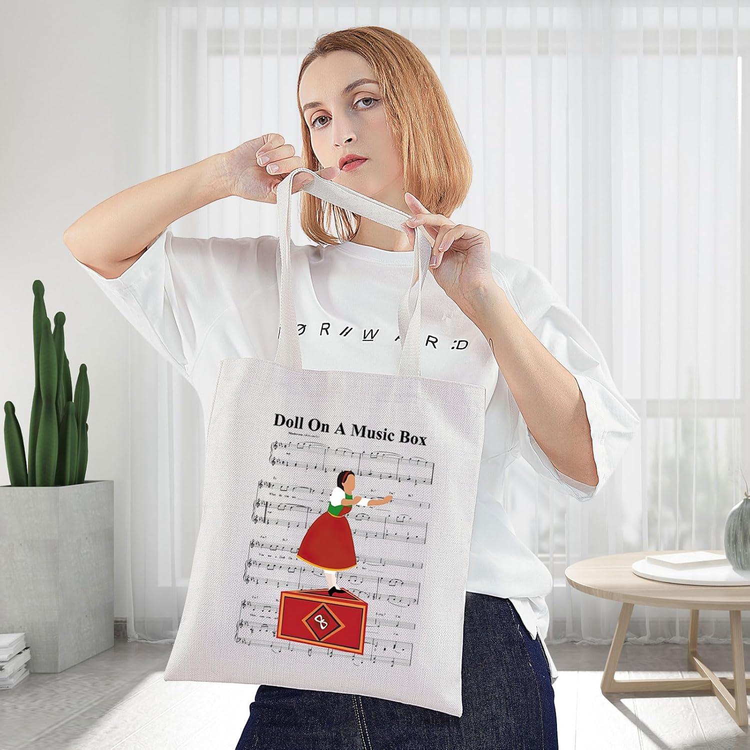 Bolsa Tote de Algodón WZMPA 37x32cm Muñeca Regalo Unisex