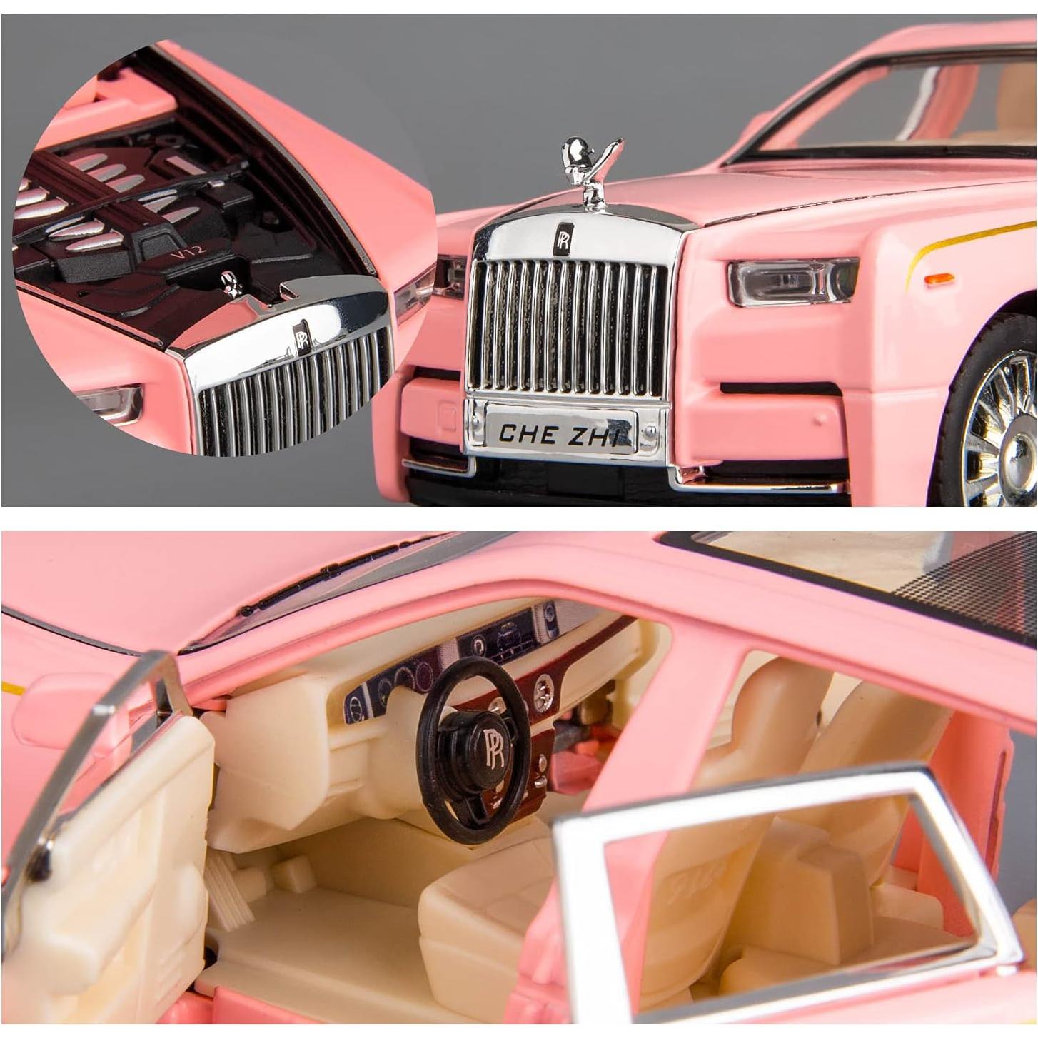 Coche de Juguete Rolls-Royce Phantom 1/32 BDTCTK Rosa con Sonido y Luz