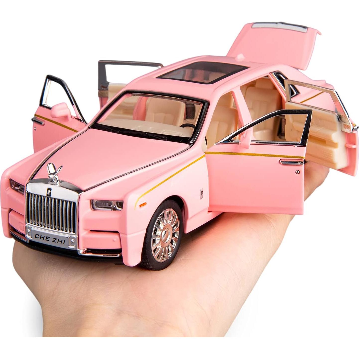 Coche de Juguete Rolls-Royce Phantom 1/32 BDTCTK Rosa con Sonido y Luz