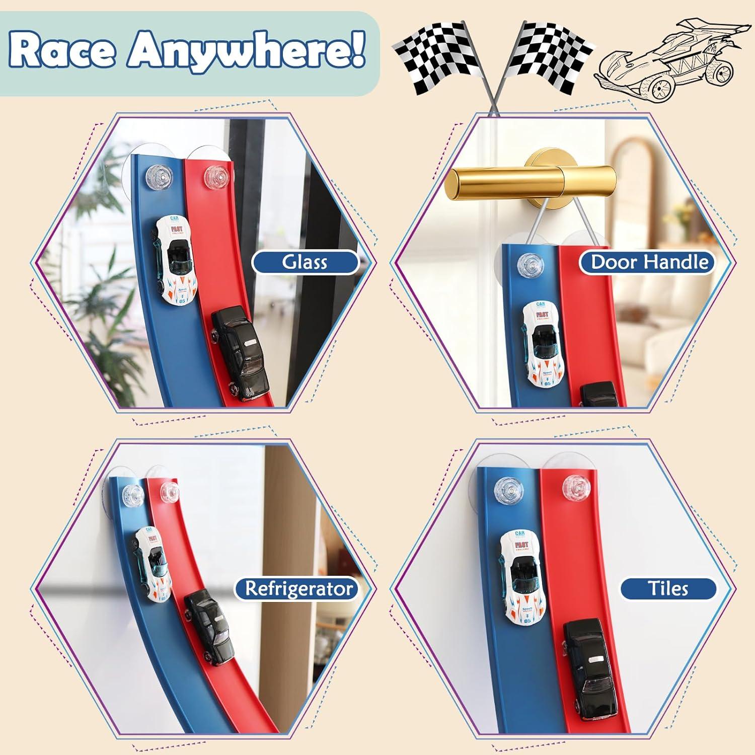 Pista de Carreras Flexible YUOIOYU 4.57 m con Ventosas