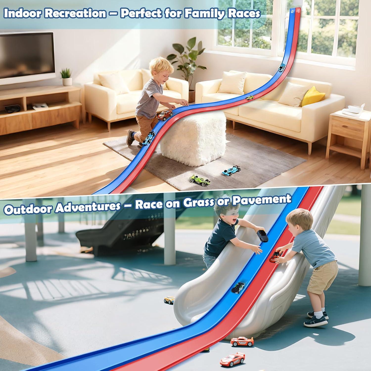 Pista de Carreras Flexible YUOIOYU 4.57 m con Ventosas