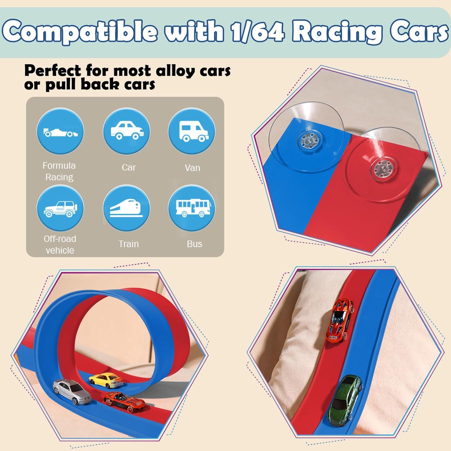 Pista de Carreras Flexible YUOIOYU 4.57 m con Ventosas