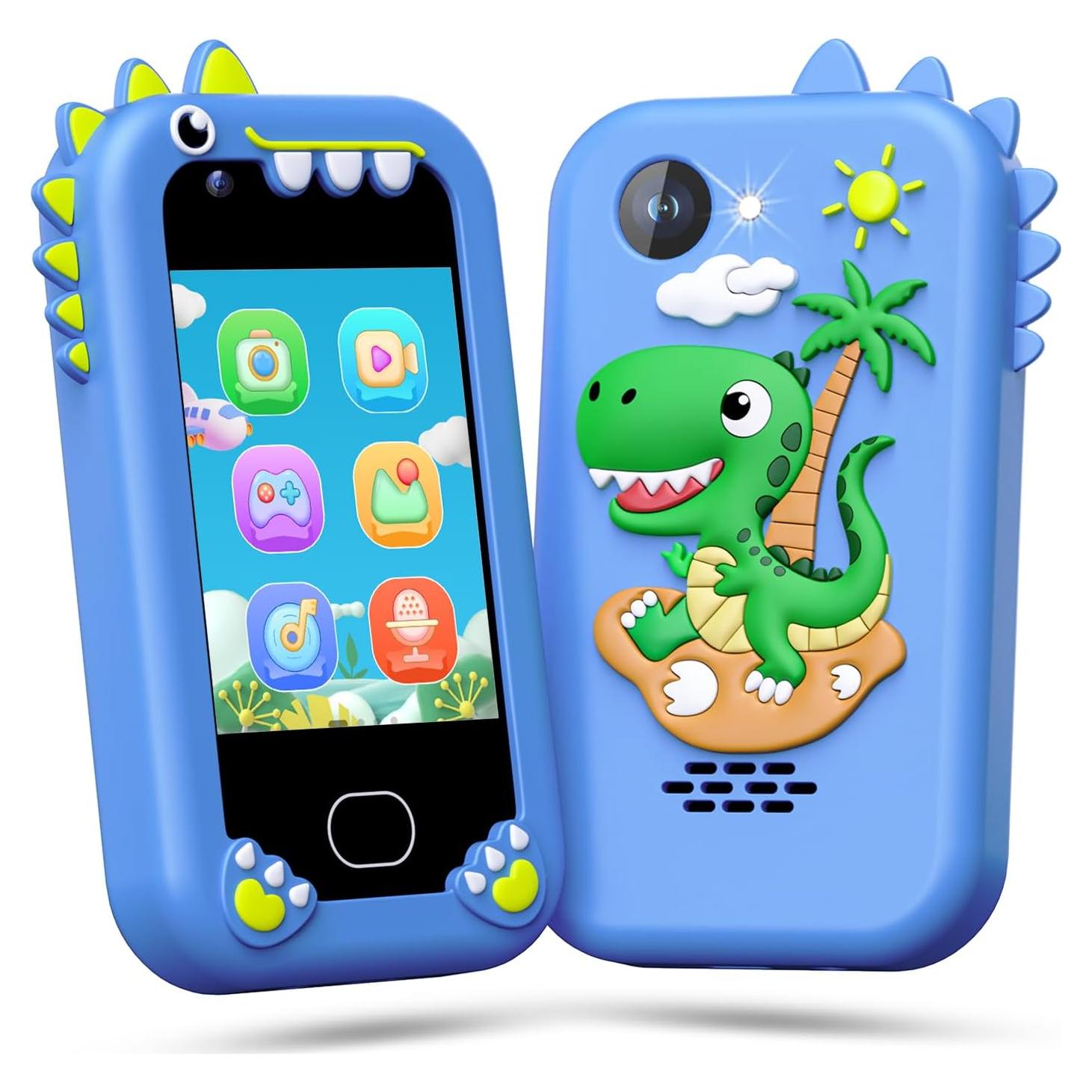 Teléfono Infantil Lapare Azul con Pantalla Táctil y Doble Cámara