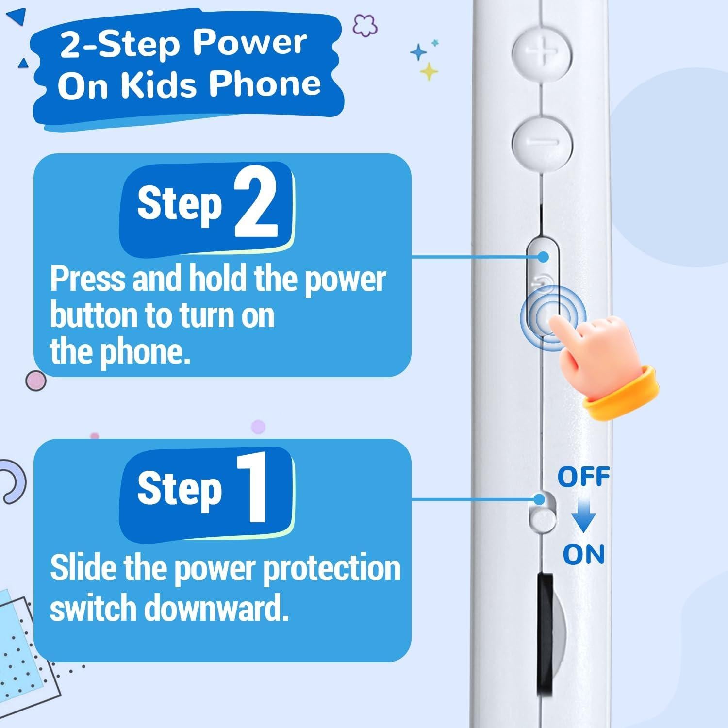 Teléfono Infantil Lapare Azul con Pantalla Táctil y Doble Cámara
