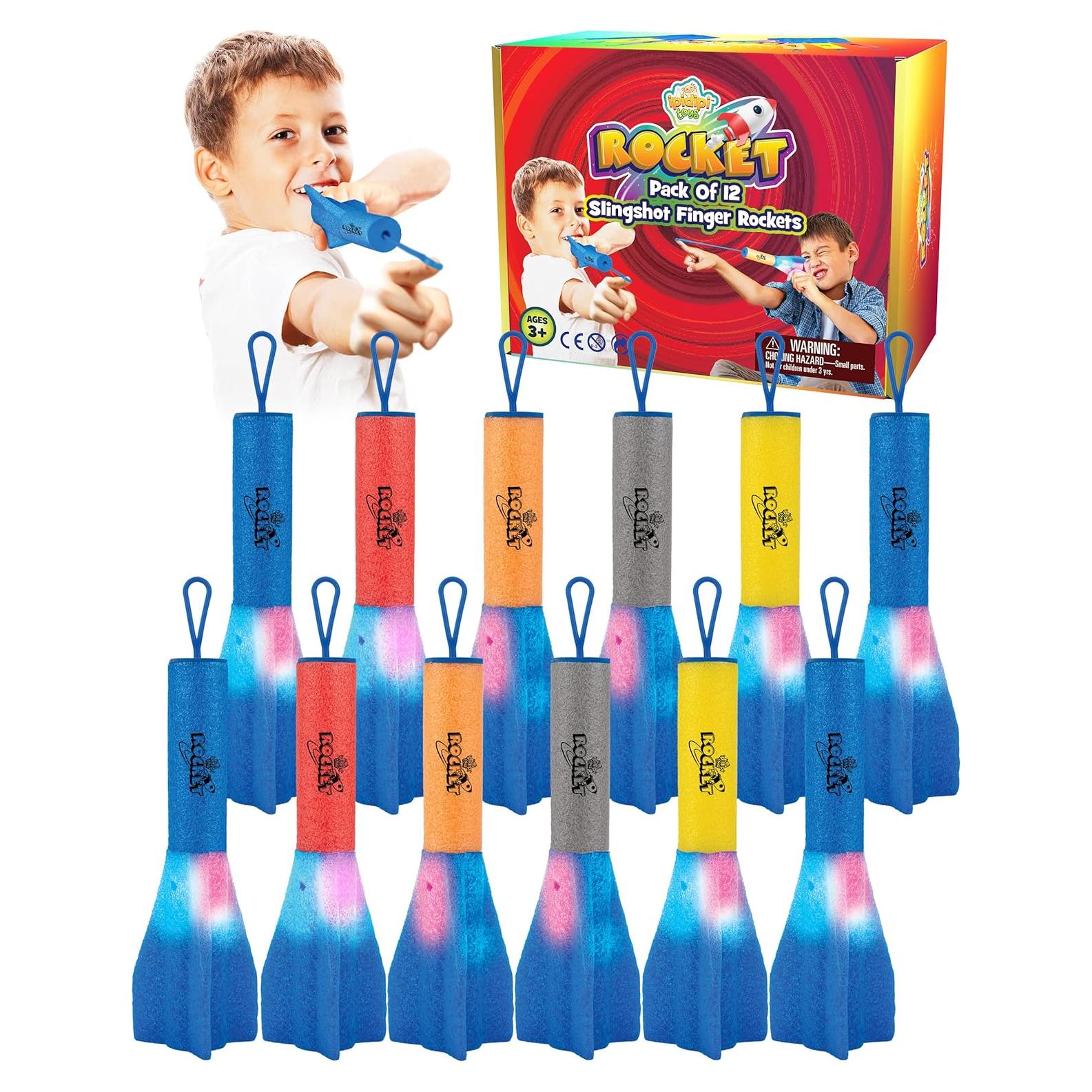 Cohetes de Dedo IPIDIPI TOYS - Lanzador de Espuma, Paquete 12