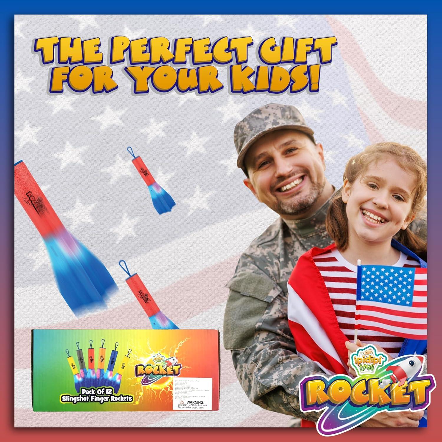 Cohetes de Dedo IPIDIPI TOYS - Lanzador de Espuma, Paquete 12