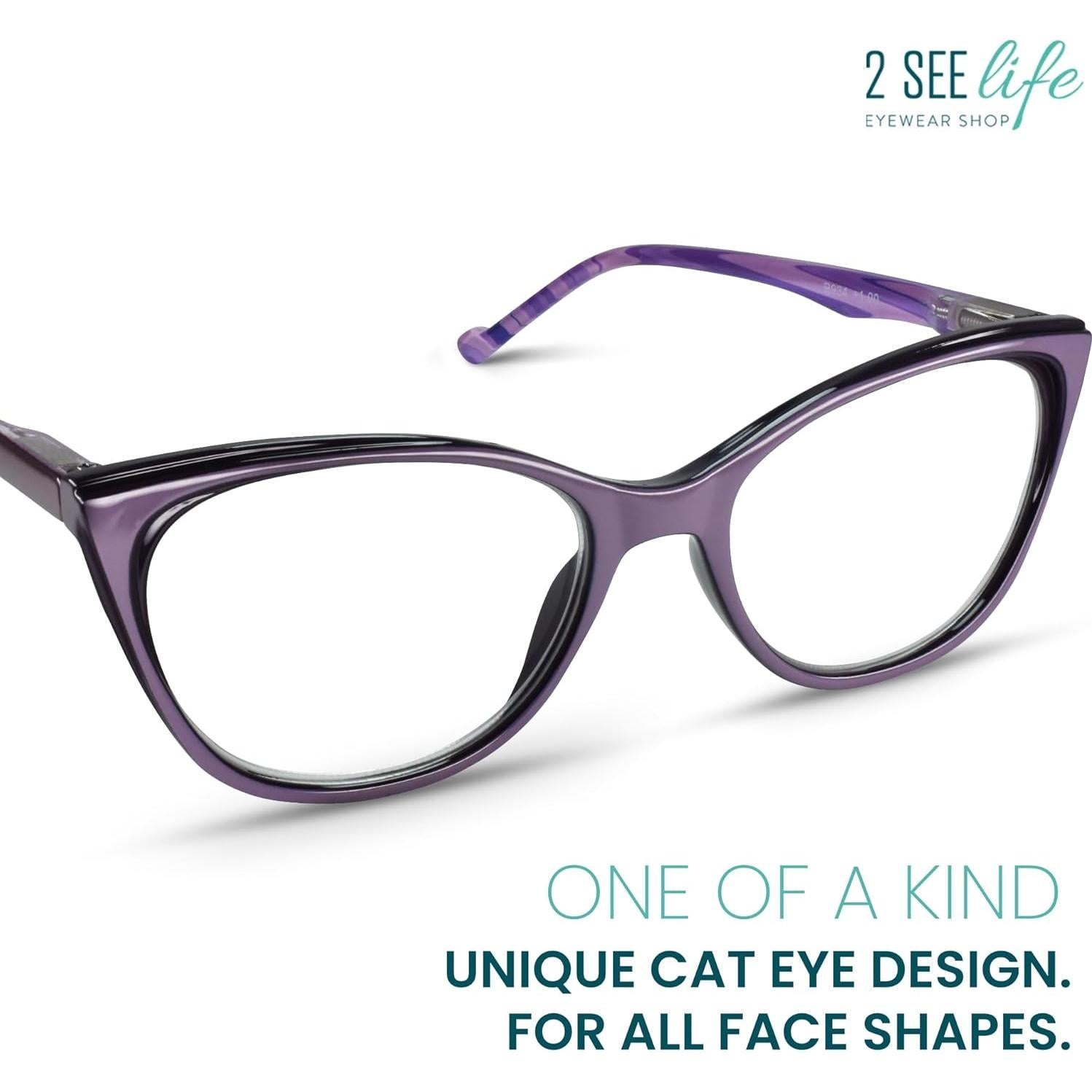 Gafas de lectura 2SeeLife ojo de gato moradas 2.25x