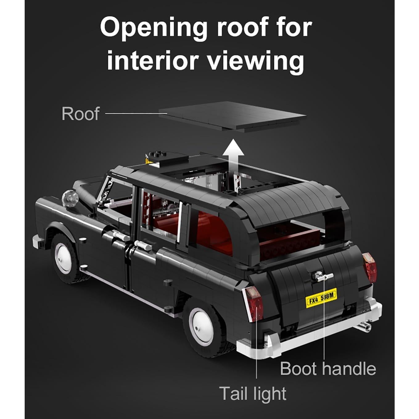 dOMOb LEVC FX4 London Taxi Black Cab Car Building Kit – STEM Bricks Toys for 8+ Age Kids & Adults – 1:12 Model Build Set – 1871 Pieces or Blocks – for Boys, Hobbyist, Collector