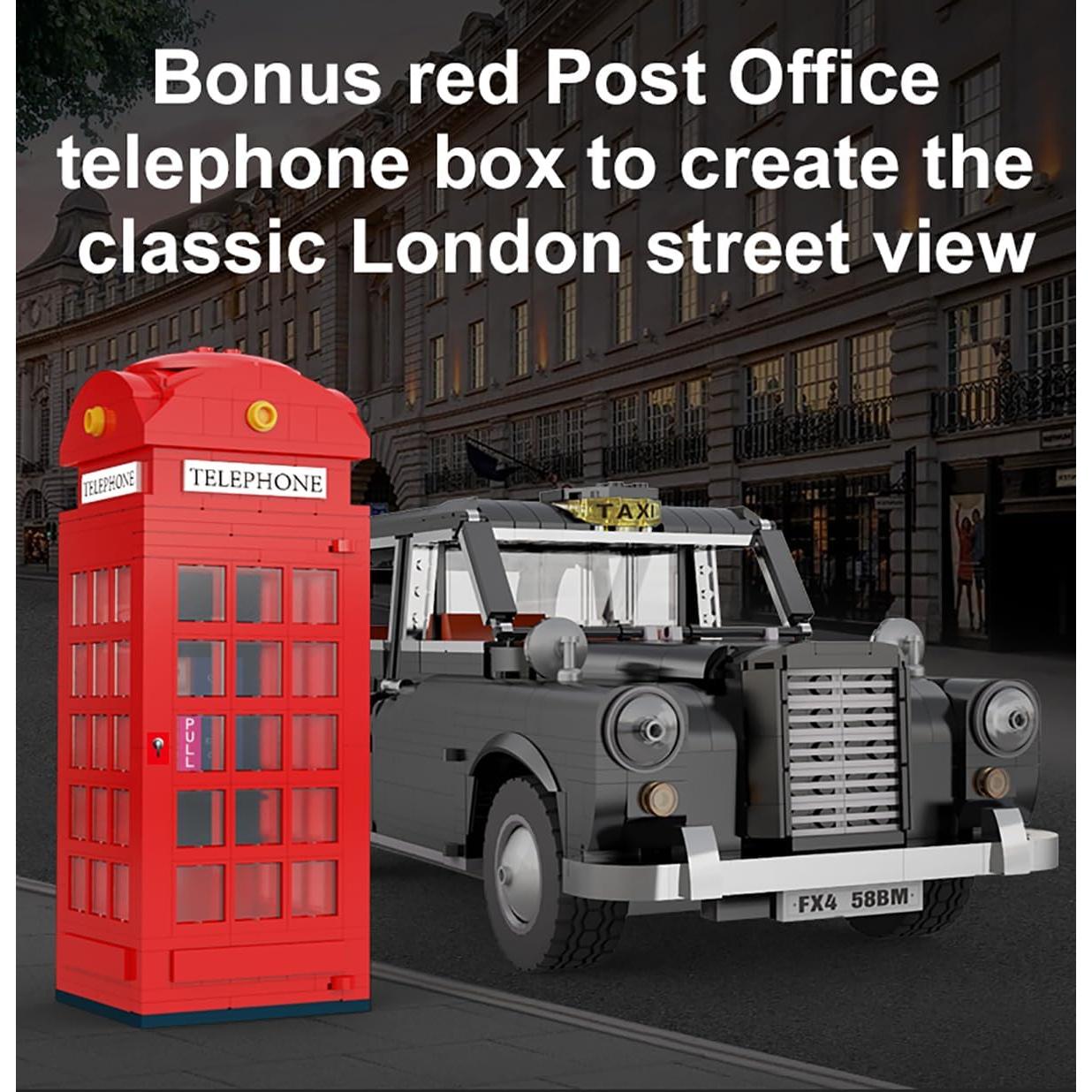 dOMOb LEVC FX4 London Taxi Black Cab Car Building Kit – STEM Bricks Toys for 8+ Age Kids & Adults – 1:12 Model Build Set – 1871 Pieces or Blocks – for Boys, Hobbyist, Collector