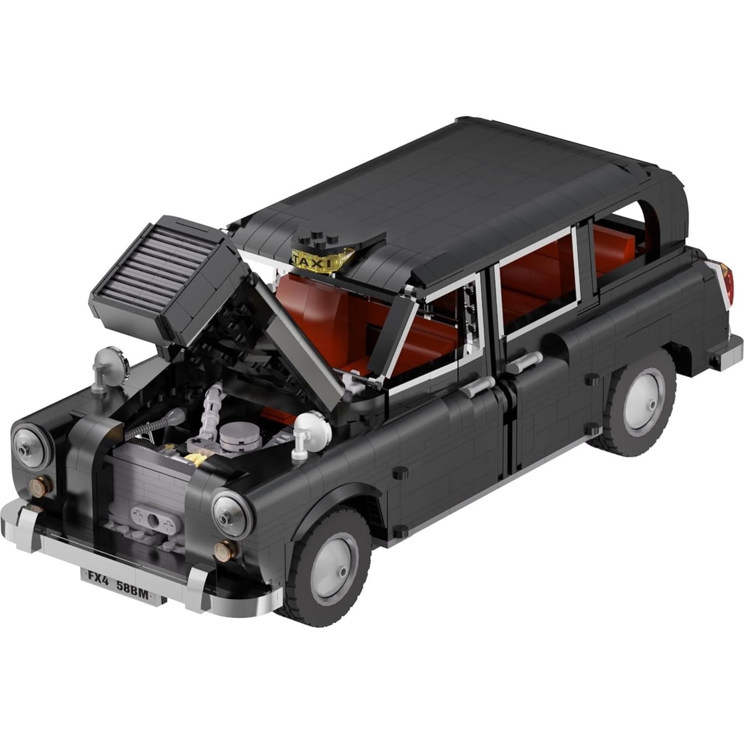 dOMOb LEVC FX4 London Taxi Black Cab Car Building Kit – STEM Bricks Toys for 8+ Age Kids & Adults – 1:12 Model Build Set – 1871 Pieces or Blocks – for Boys, Hobbyist, Collector
