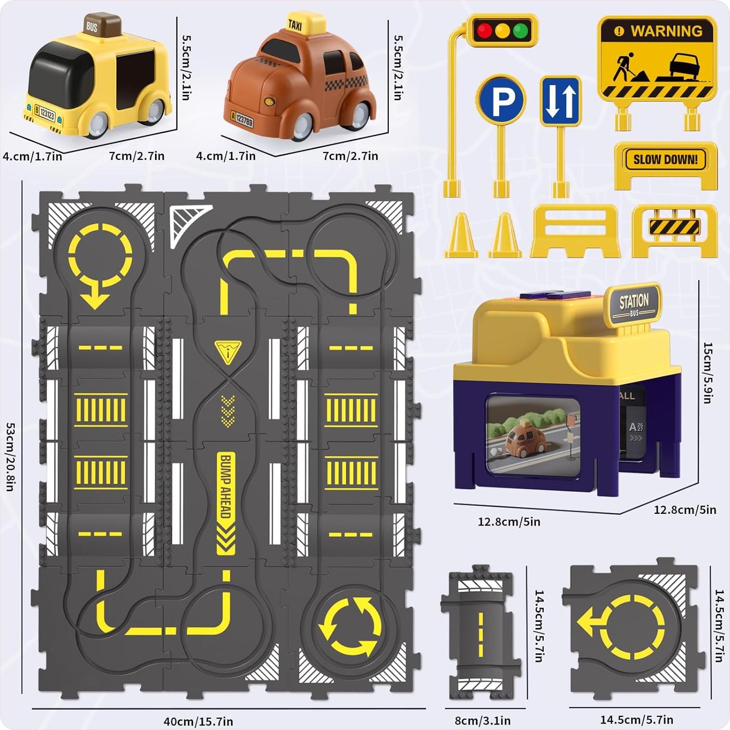 Puzzle de Pista de Coche Luz y Música 2 Coches 15x23cm