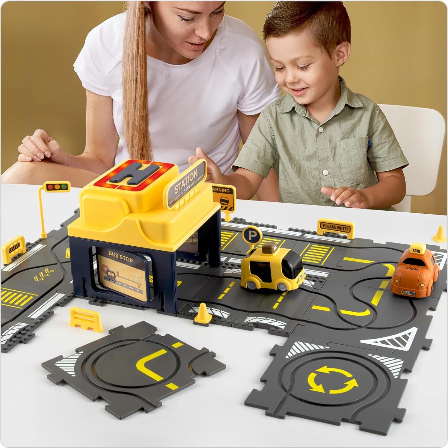 Puzzle de Pista de Coche Luz y Música 2 Coches 15x23cm