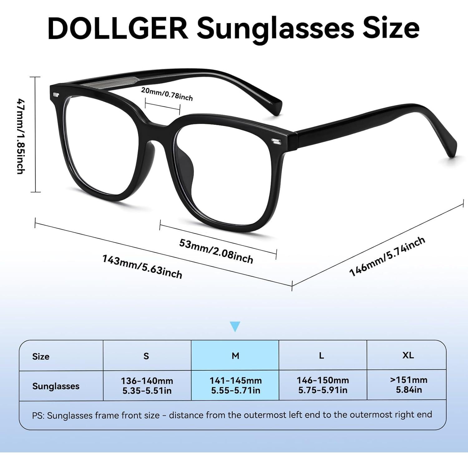 Gafas bloqueadoras de luz azul Dollger, unisex, grandes