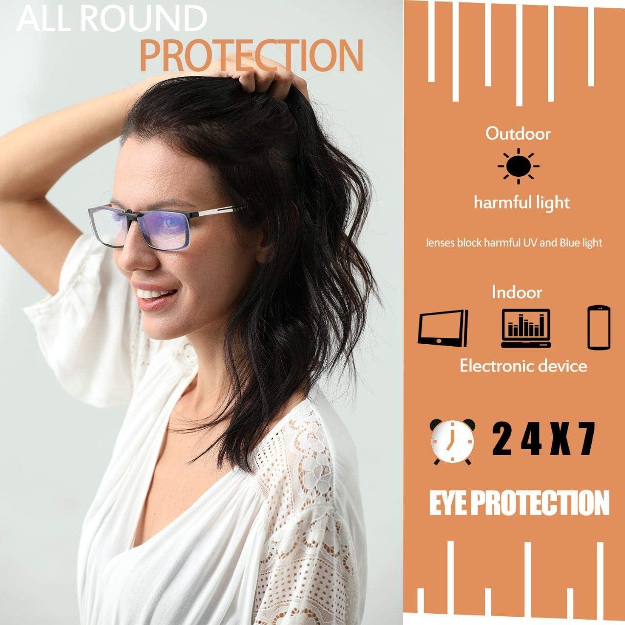 Clip en Gafas FONHCOO Anti Luz Azul para Prescripción