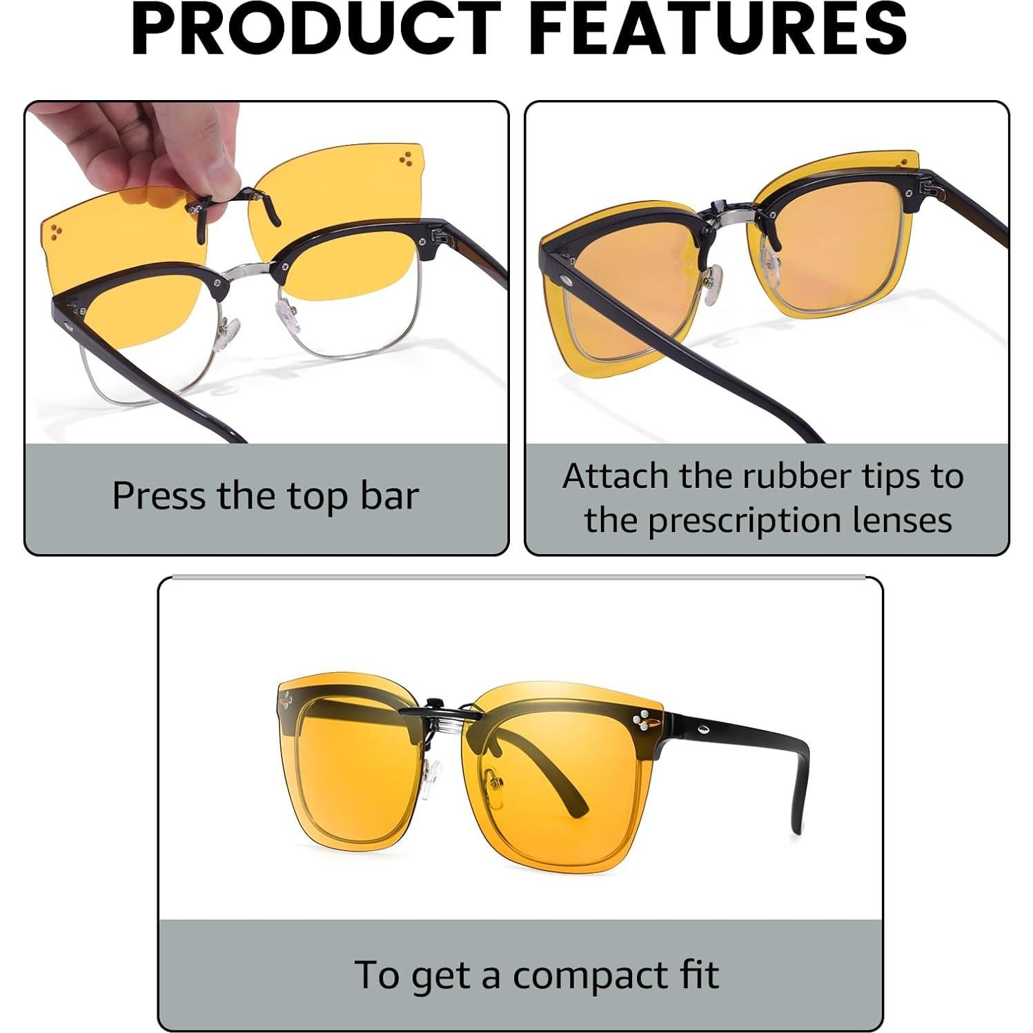 Gafas Clip On Luz Azul TRYSEE TS3168 UV400 5.6x5.8cm