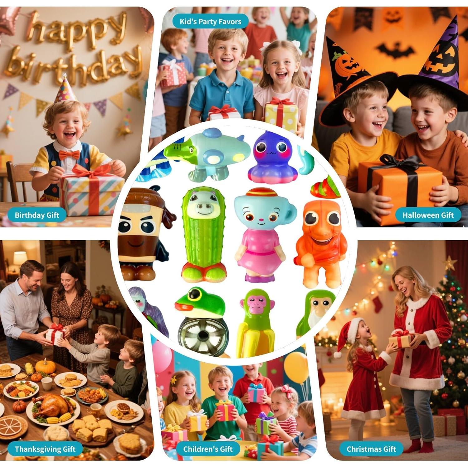 12 Juguetes Aplastables Navideños BQBVGZQ para Niños