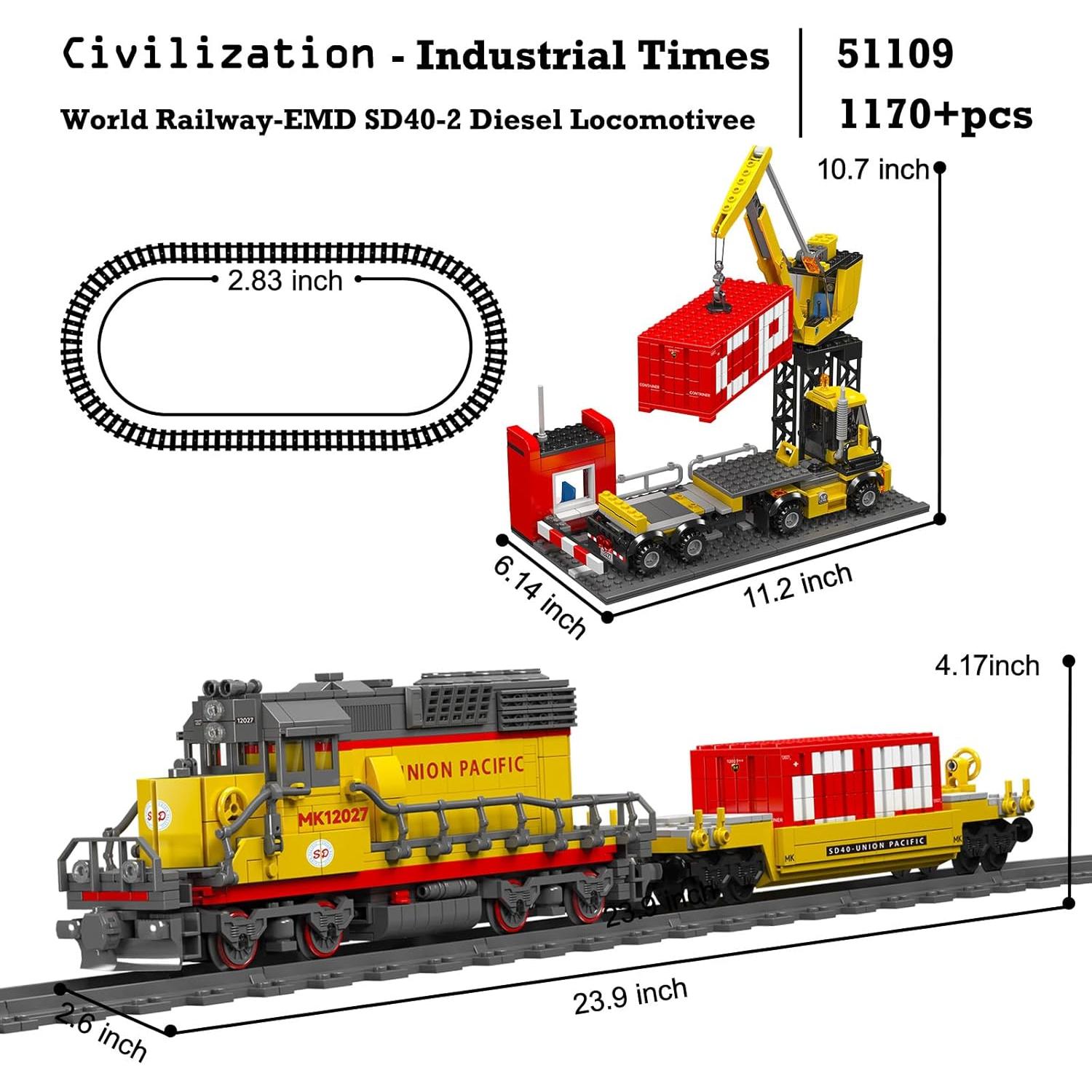 JMBricklayer Tren de Construcción Diésel SD40-2 1170 Piezas