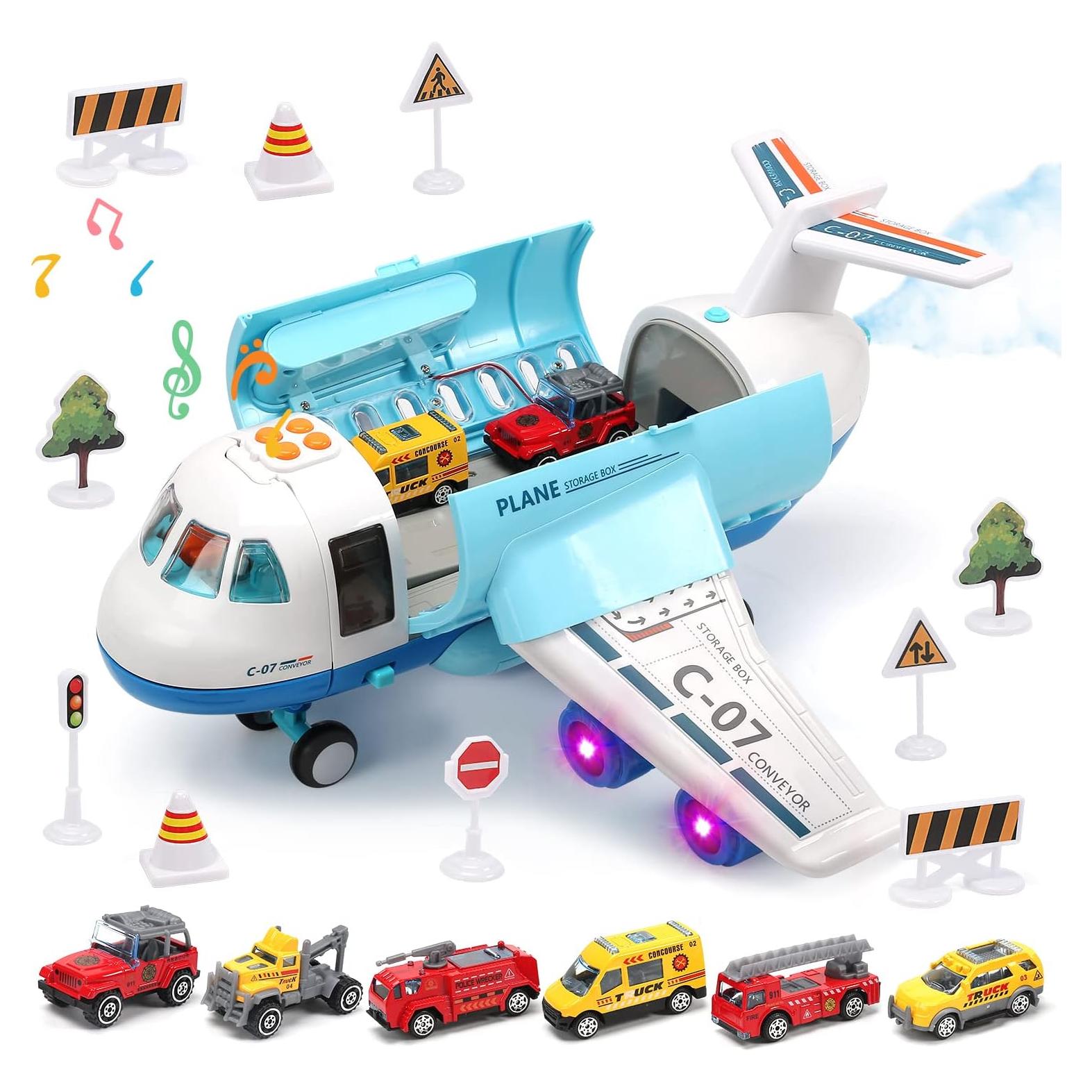 Avión de Carga CUTE STONE con Luces y Sonidos - 38 cm