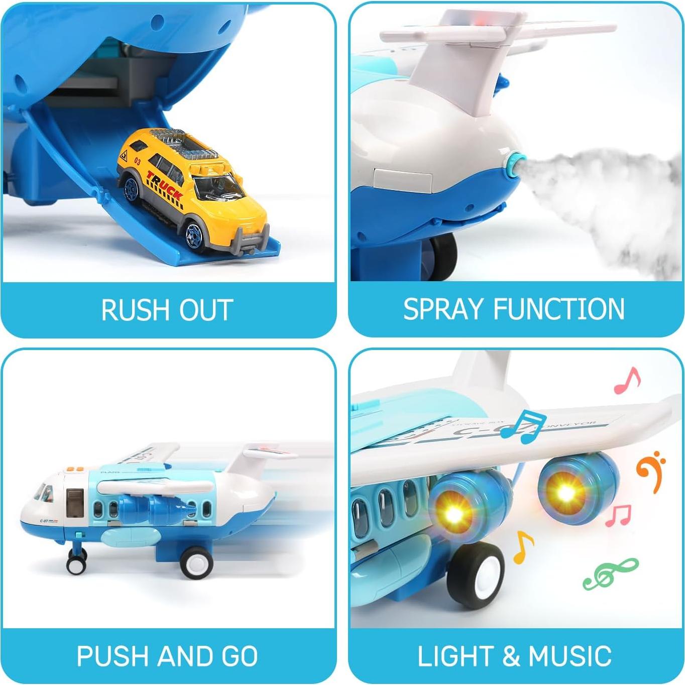 Avión de Carga CUTE STONE con Luces y Sonidos - 38 cm