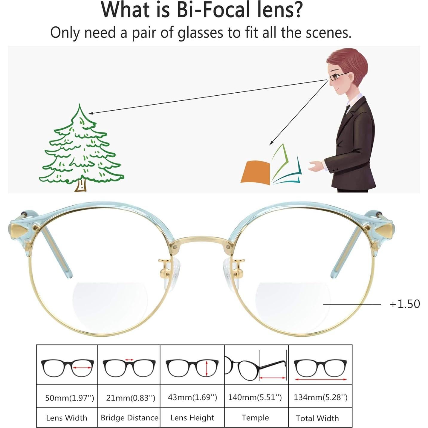 Gafas de lectura bifocal VisionGlobal retro UV400 unisex