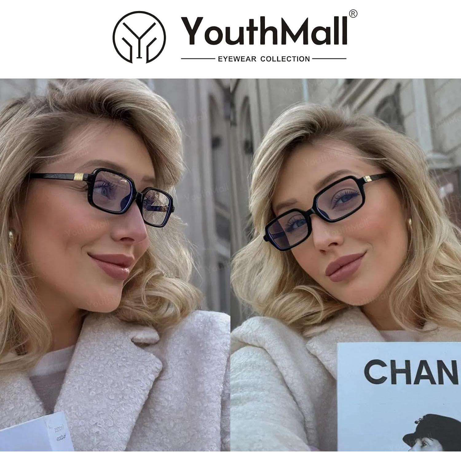 Gafas de Sol Retro Negro 54mm Bloqueo Luz Azul