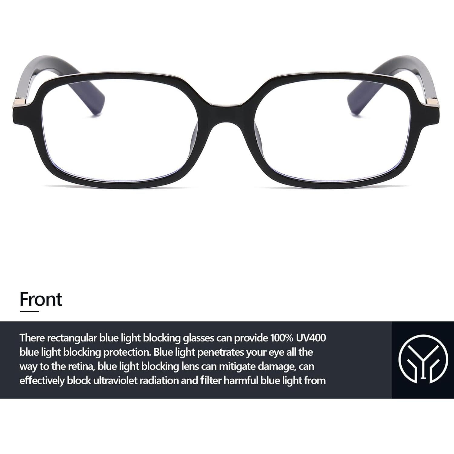 Gafas de Sol Retro Negro 54mm Bloqueo Luz Azul