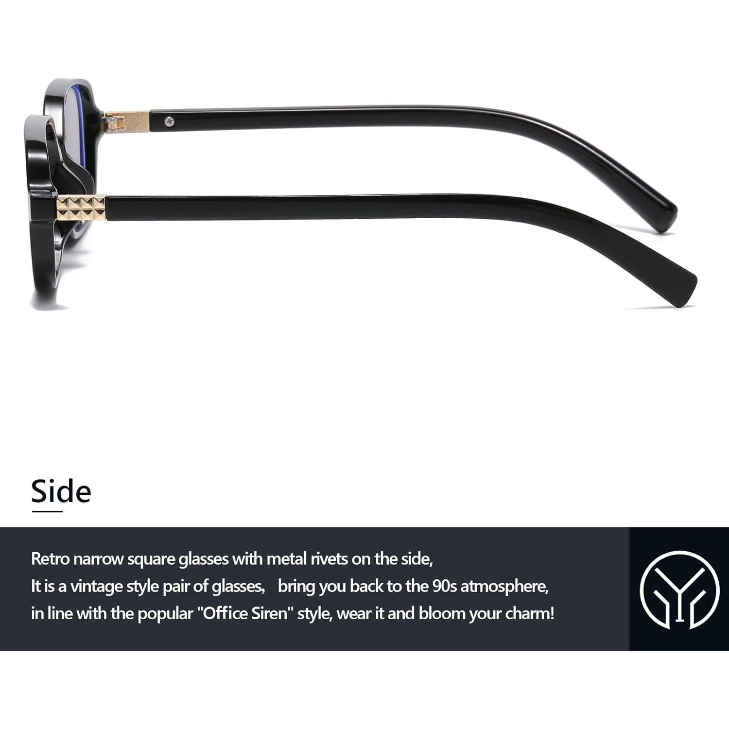 Gafas de Sol Retro Negro 54mm Bloqueo Luz Azul