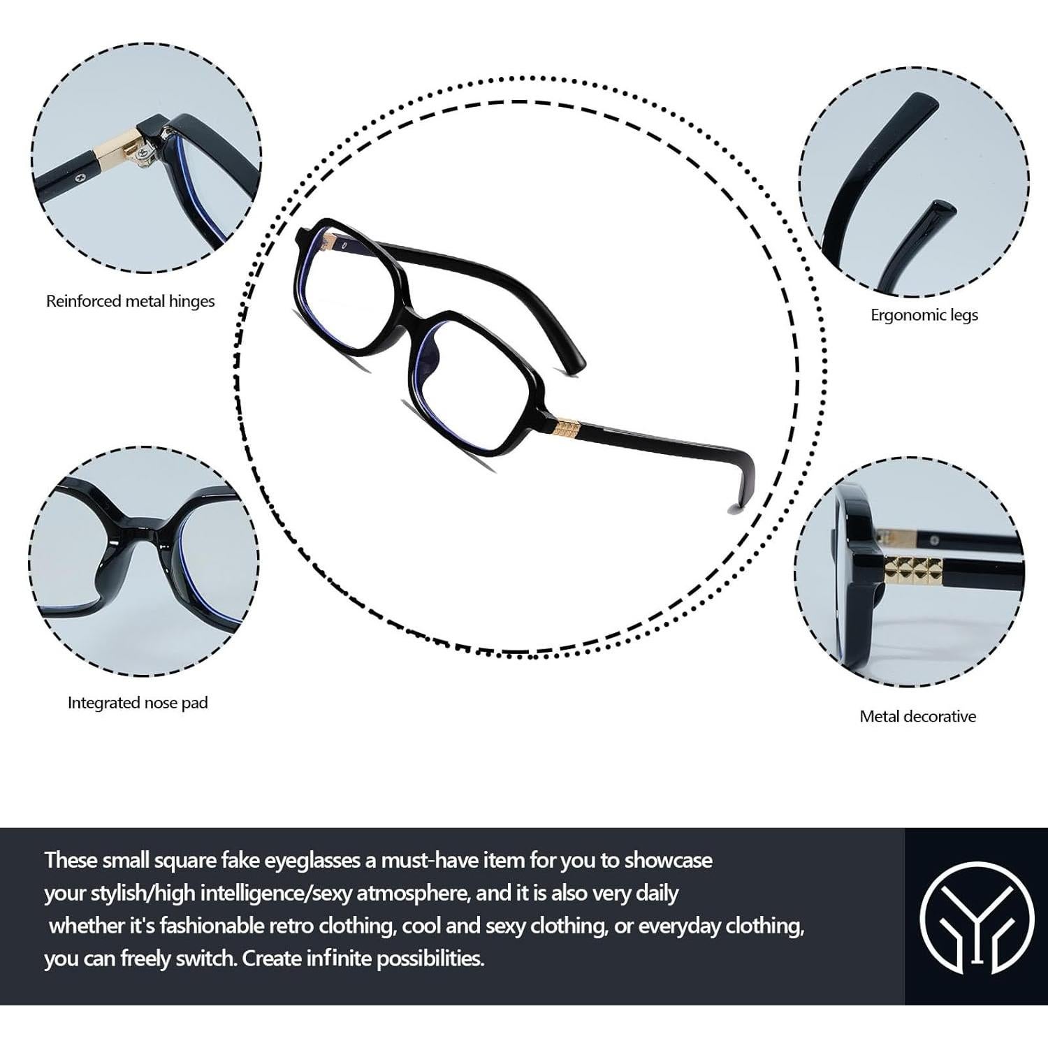 Gafas de Sol Retro Negro 54mm Bloqueo Luz Azul