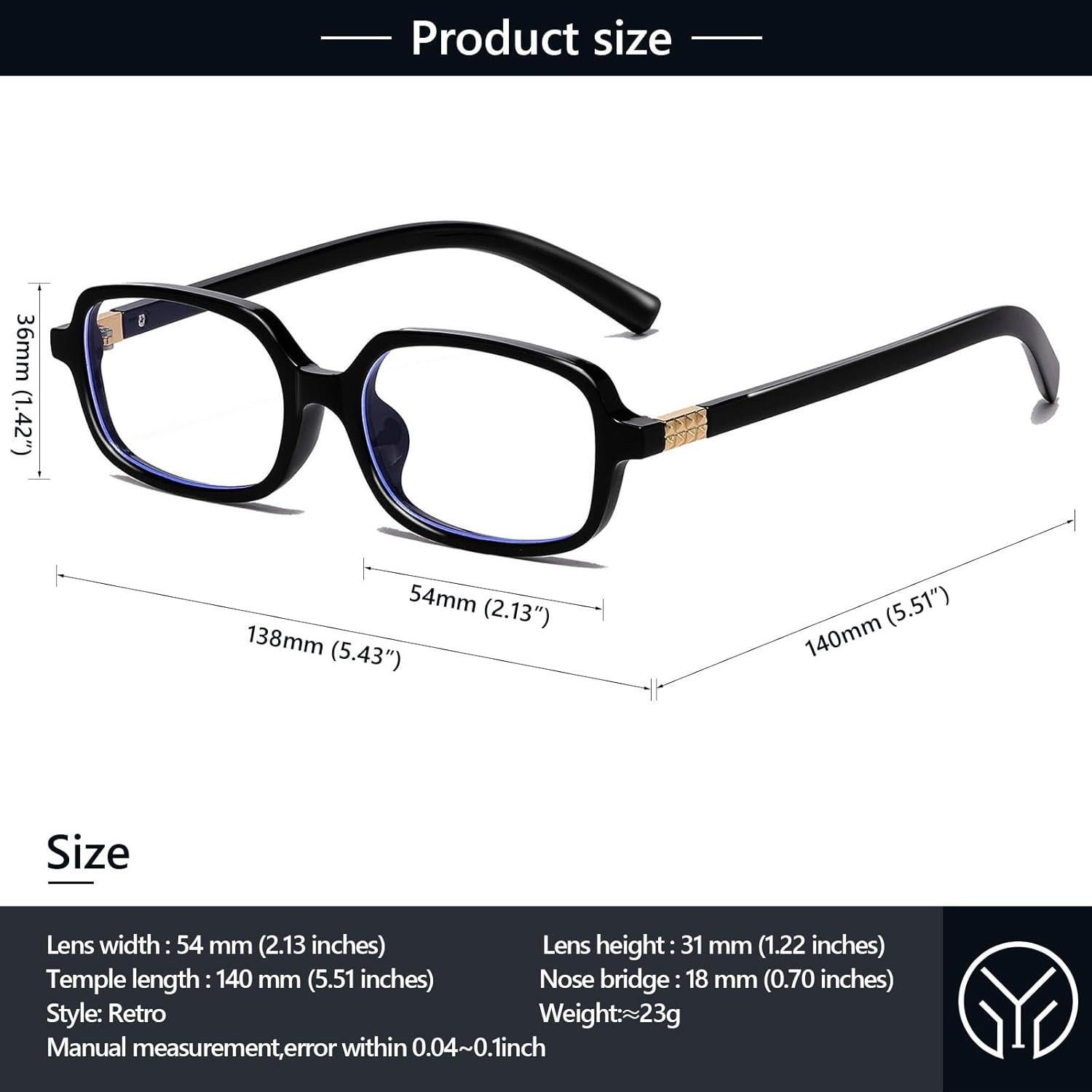 Gafas de Sol Retro Negro 54mm Bloqueo Luz Azul