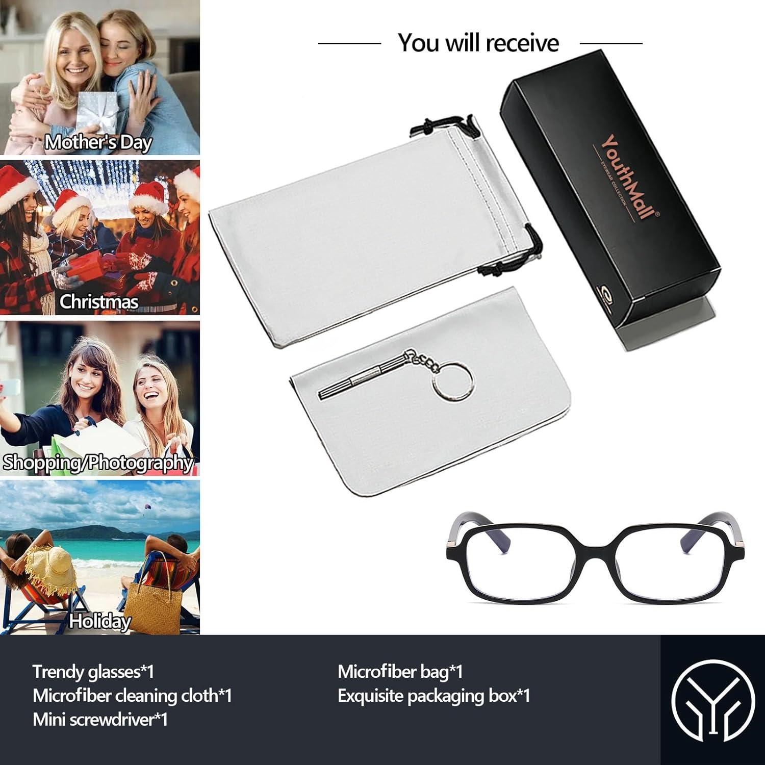 Gafas de Sol Retro Negro 54mm Bloqueo Luz Azul