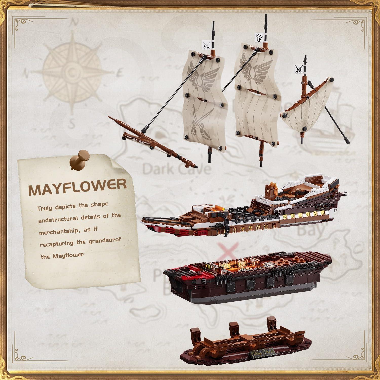 Juego de Construcción Barco Pirata TYCOLE Mayflower 2076 Piezas