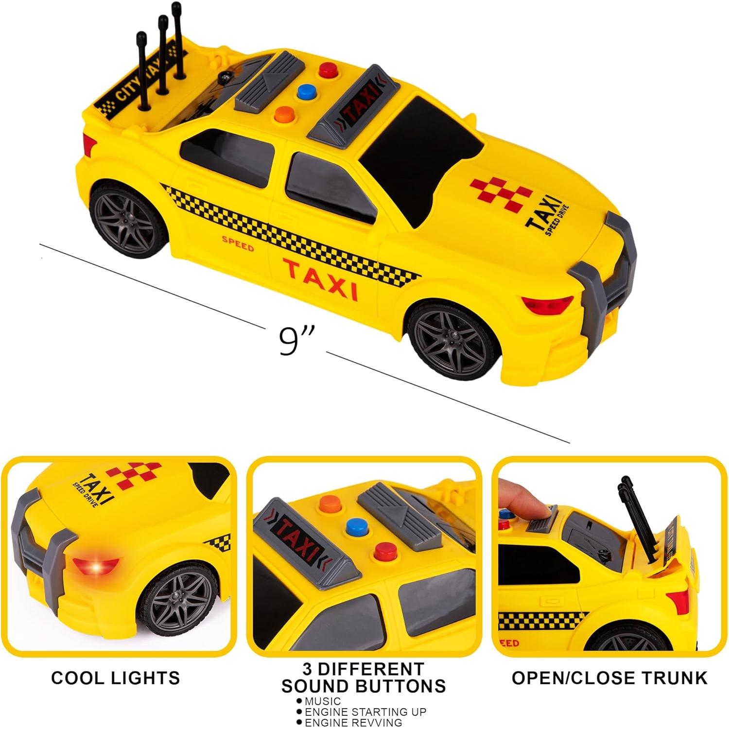 Taxi de Juguete Amarillo ArtCreativity 23 cm con Sonido