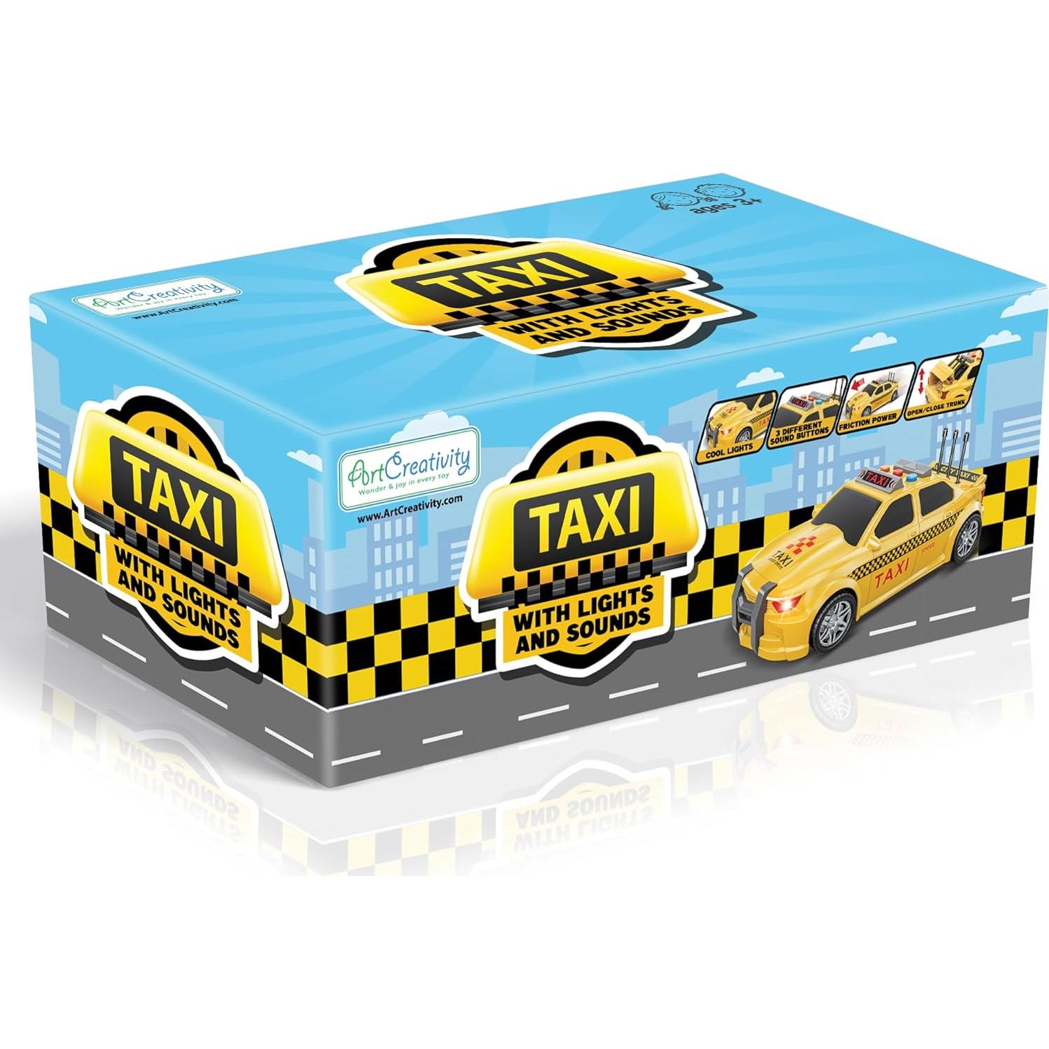 Taxi de Juguete Amarillo ArtCreativity 23 cm con Sonido