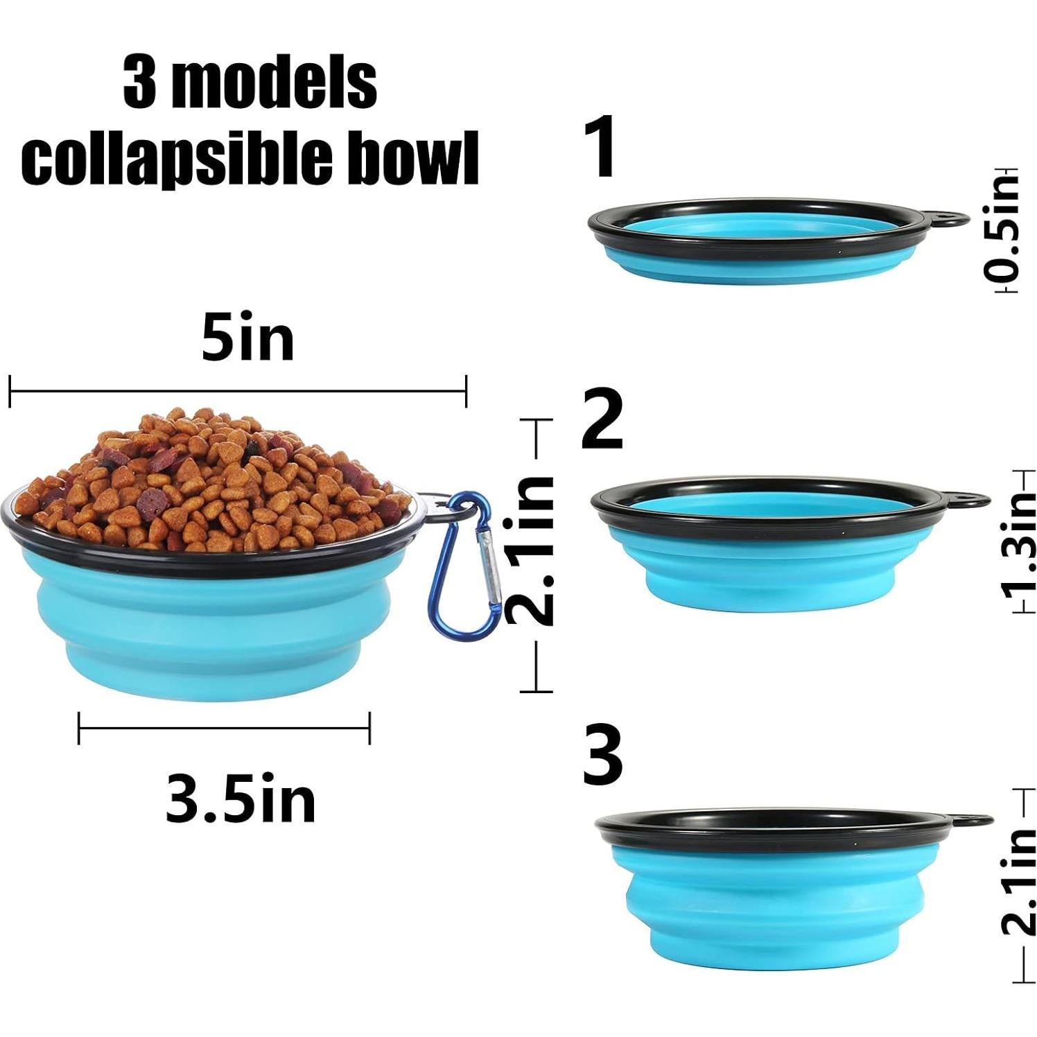 Tazón Plegable SLSON con Tapa para Perros y Gatos - Pequeño