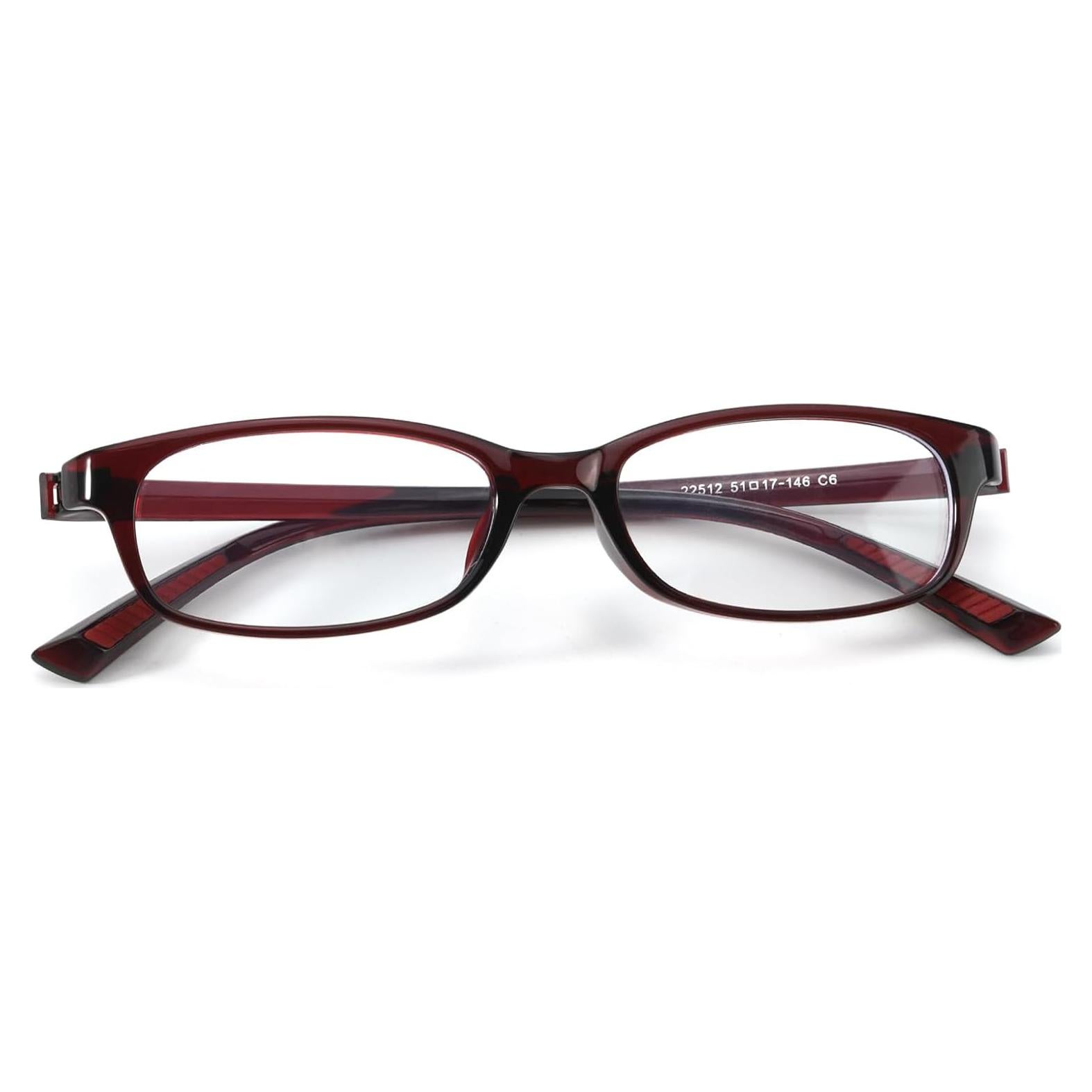 Gafas Anti-Luz Azul TJUTR para Mujeres Estilo Y2K Rojo