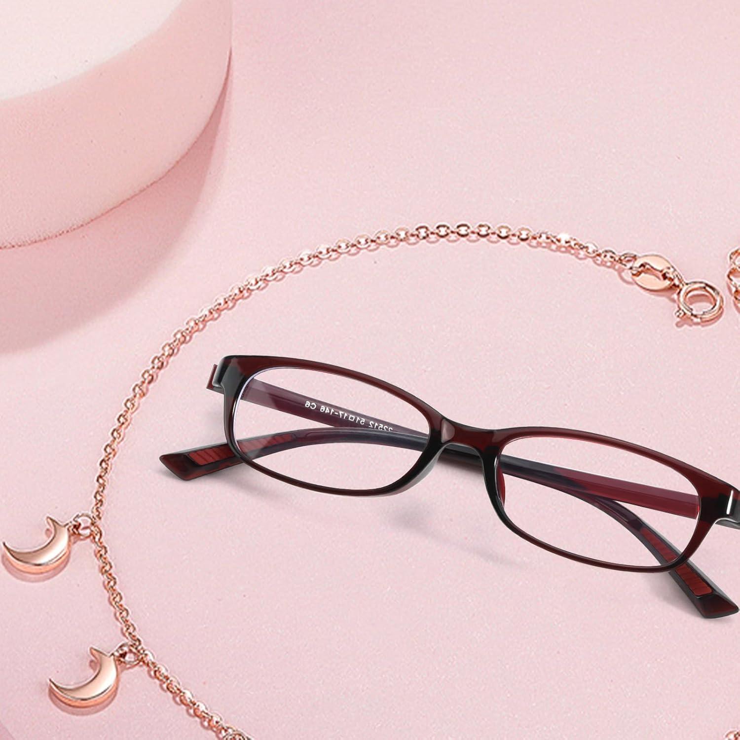 Gafas Anti-Luz Azul TJUTR para Mujeres Estilo Y2K Rojo